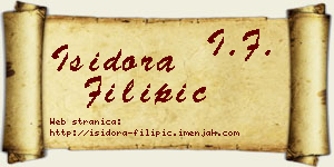 Isidora Filipić vizit kartica